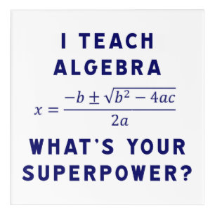 i teach algebra acrylic print