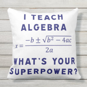 i teach algebra throw pillow