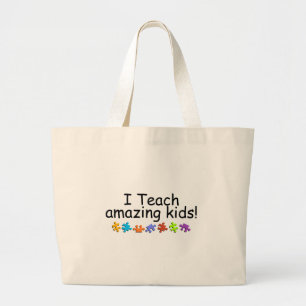 I Teach Amazing Kids (Puzzle) Large Tote Bag