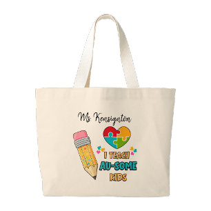 I teach Au-some kids Teacher Autism Tote bag
