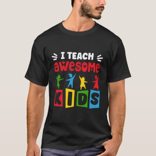 I Teach Awesome Autism Awareness Autistic T_Shirt