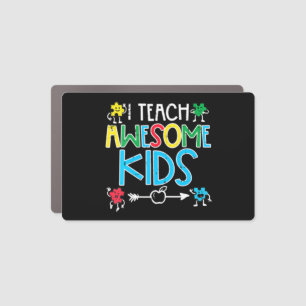 I Teach Awesome Kids Autism Awareness Sped Teacher Car Magnet