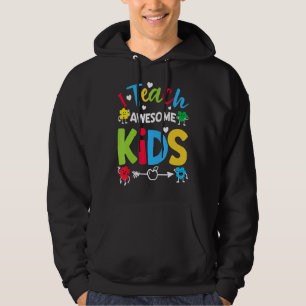 I Teach Awesome Kids Autism Awareness Sped Teacher Hoodie