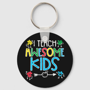 I Teach Awesome Kids Autism Awareness Sped Teacher Keychain