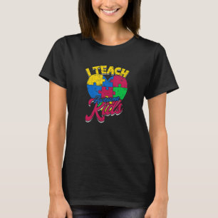 I Teach Awesome Kids Teacher Autism  Proud Teacher T-Shirt