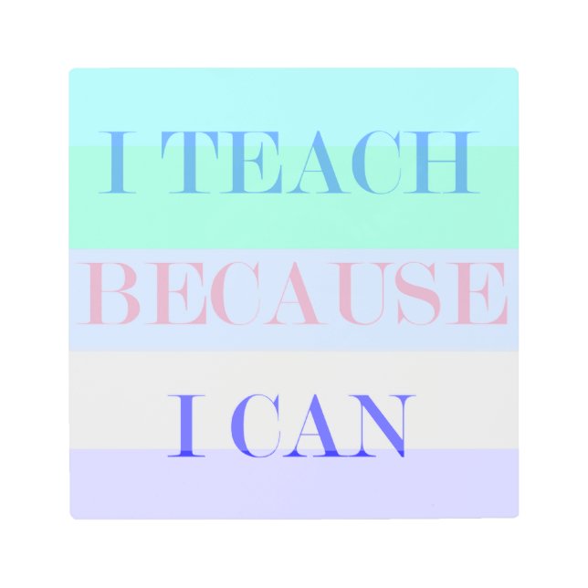 I Teach Because I Can Metal Print (Front)