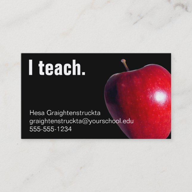 "I teach." customizable BUSINESS CARDS (Front)