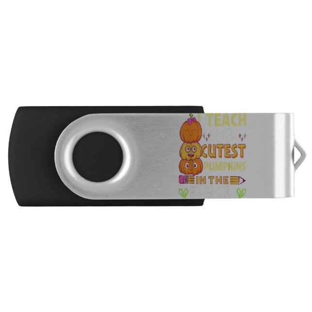 I Teach Cutest Pumpkins In Patch Halloween Teacher Flash Drive (Front)