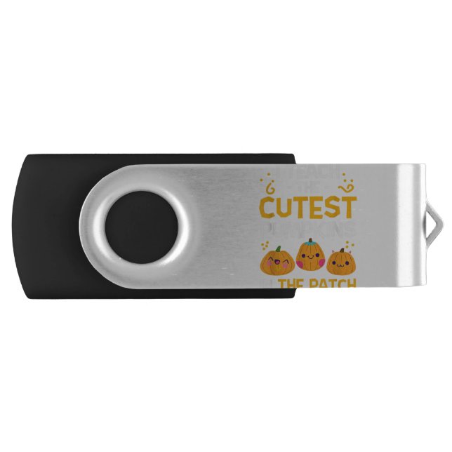I Teach Cutest Pumpkins In Patch Teacher Halloween Flash Drive (Front)