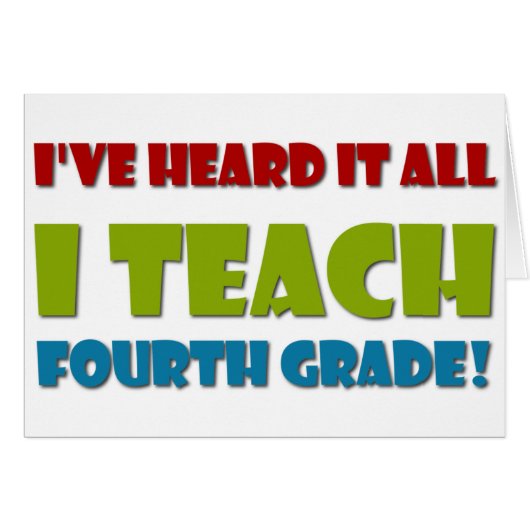 I Teach Fourth Grade Cards (Front Horizontal)