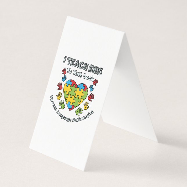 I Teach Kids To Talk Back Speech Language Therapy Business Card (Front)