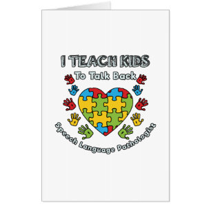 I Teach Kids To Talk Back Speech Language Therapy Card