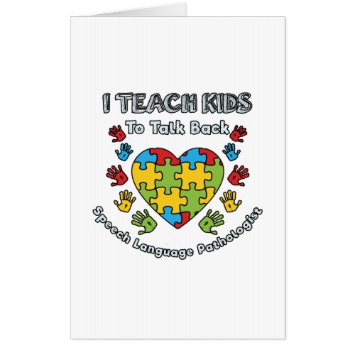 I Teach Kids To Talk Back Speech Language Therapy Card