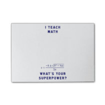 I Teach Math What's Your Superpower? Post-it Notes I Teach Math What's Your Superpower? Post-it Notes