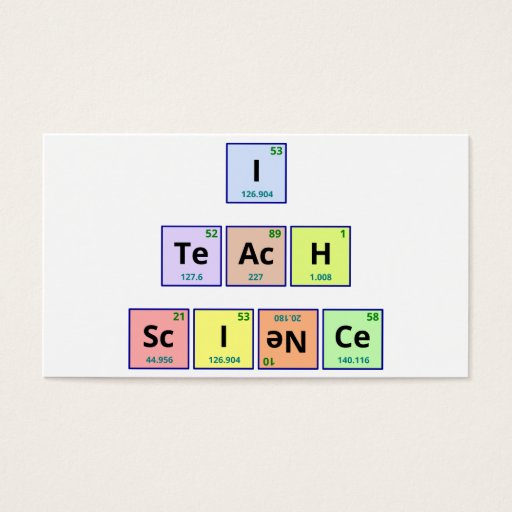 Customizable I Teach Science Business Card