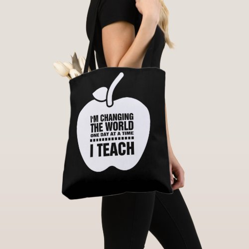 I Teach Teaching Quote Custom Name Tote Bag