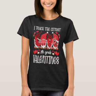 I Teach The Cutest 7th Grade Valentines Gnomes Tea T-Shirt