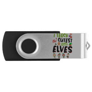 I Teach The Cutest Little Elves Christmas Teacher Flash Drive