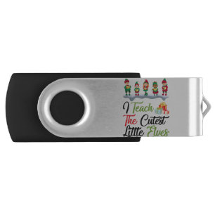 I Teach The Cutest Little Elves Teacher Christmas Flash Drive