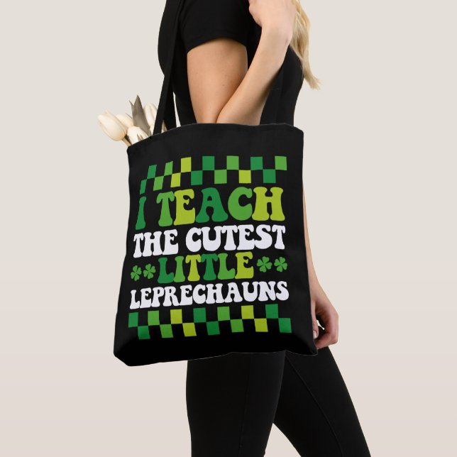 I Teach The Cutest Little Leprechauns Teacher Tote Bag (Close Up)