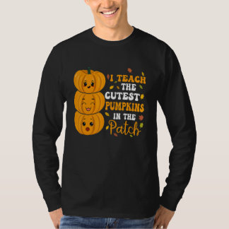 I Teach The Cutest Pumpkins In The Patch Groovy Re T-Shirt