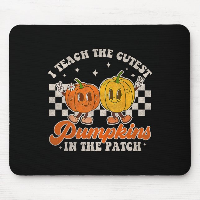 I Teach The Cutest Pumpkins In The Patch Retro Tea Mouse Pad (Front)