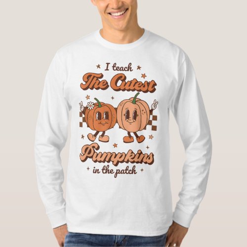 I Teach The Cutest Pumpkins In The Patch Retro Tea T_Shirt