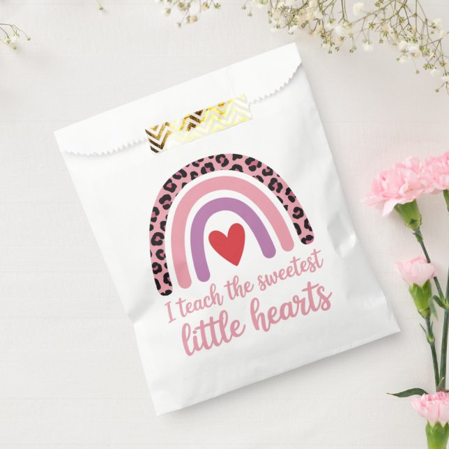 I Teach The Sweetest Hearts Rainbow Teacher  Favor Bag (Sealed)
