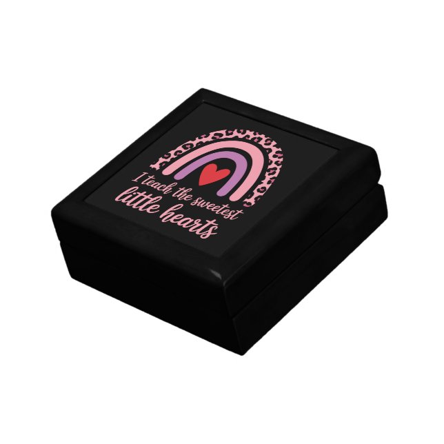 I Teach The Sweetest Hearts Rainbow Teacher  Gift Box (Side)