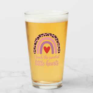 I Teach The Sweetest Hearts Rainbow Teacher  Glass