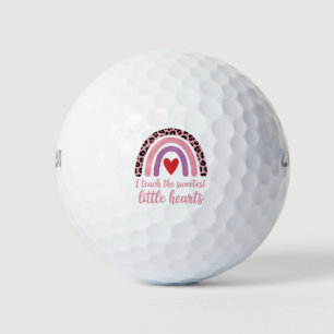 I Teach The Sweetest Hearts Rainbow Teacher Golf Balls
