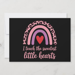 I Teach The Sweetest Hearts Rainbow Teacher Holiday Card