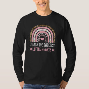 I Teach The Sweetest Hearts Rainbow Teacher Valent T-Shirt