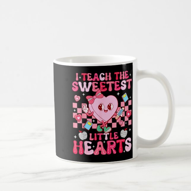 I Teach The Sweetest Little Heart Teacher Valentin Coffee Mug (Right)