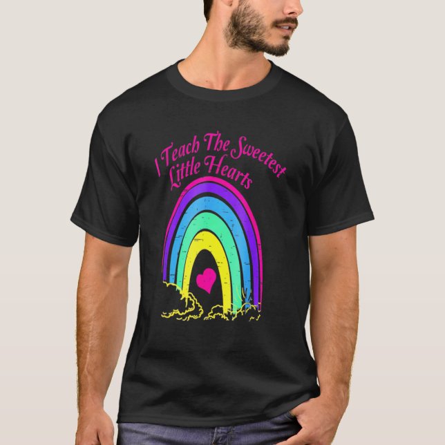 I Teach The Sweetest Little Hearts Valentines Day  T-Shirt (Front)