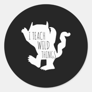 I Teach Wild Things Monster Fun Halloween Gifts Classic Round Sticker