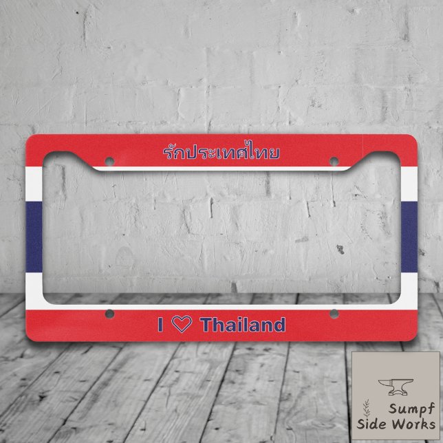 I ♡ Thailand + Flag License Plate Frame (Creator Uploaded)