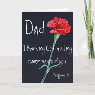 I thank my God dad bible verse Philippians 1:3 Letterpress Thank You Card