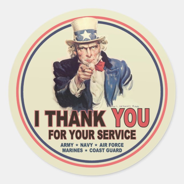 I Thank You Classic Round Sticker (Front)