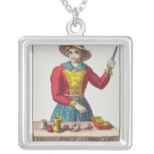 I The Magician, seven tarot cards Silver Plated Necklace