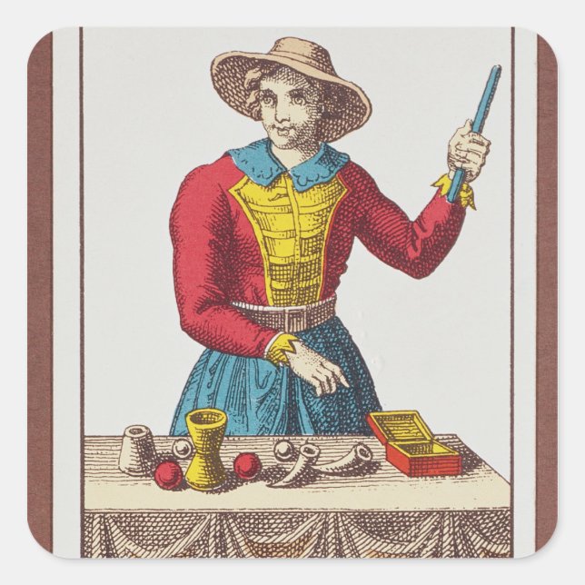 I The Magician, seven tarot cards Square Sticker (Front)