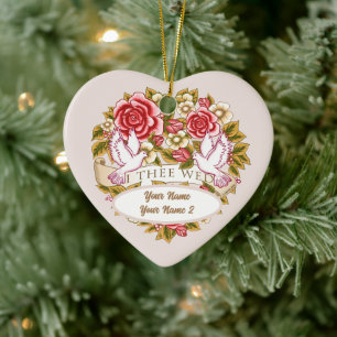 I Thee Wed custom wedding ornament