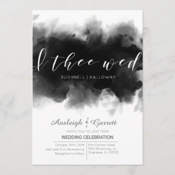 I Thee Wed Dark Watercolor Goth Wedding Invitation by theMRSingLink at Zazzle