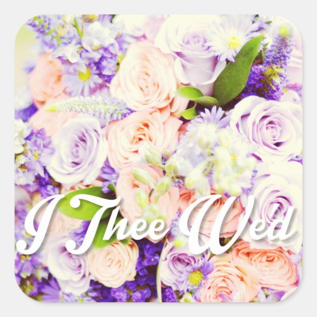 I Thee Wed Envelope Seals and Wedding Stickers (Front)