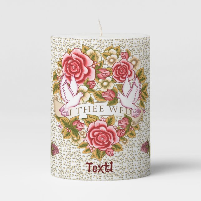 I Thee Wed  Wedding Candle (Front)
