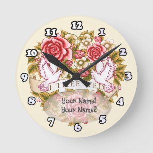 I Thee Wed wedding clock