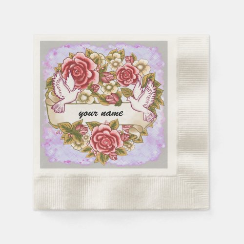 I Thee Wed wedding custom name paper napkins
