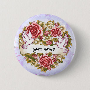 I Thee Wed Wedding Heart button