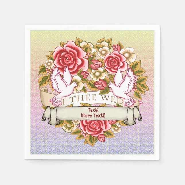 I Thee Wed Wedding  Napkins (Front)