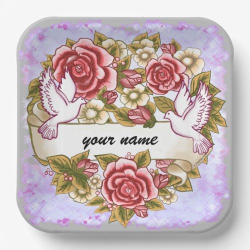 I Thee Wed  wedding paper plates